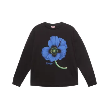 KENZO Poppy Flower Series T Shirts Men Black