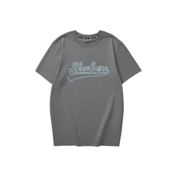 Skechers Drop Shoulder Sleeve T Shirt Unisex Lime Gray