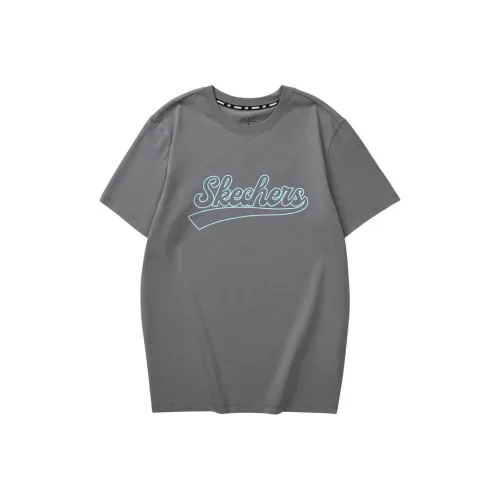 Skechers Drop Shoulder Sleeve T Shirt Unisex Lime Gray