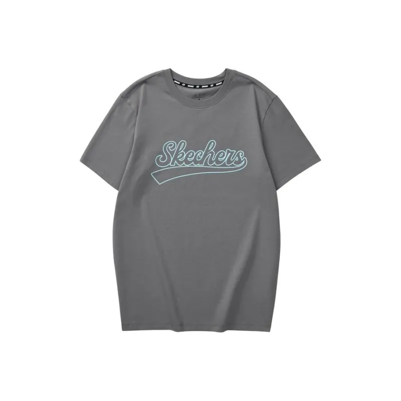 Skechers Drop Shoulder Sleeve T Shirt Unisex Lime Gray-0