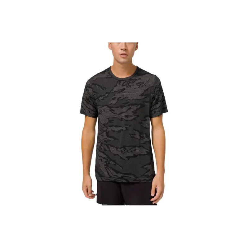 Lululemon T Shirts Men Camouflage Black/CICA/SILD/BLK-0