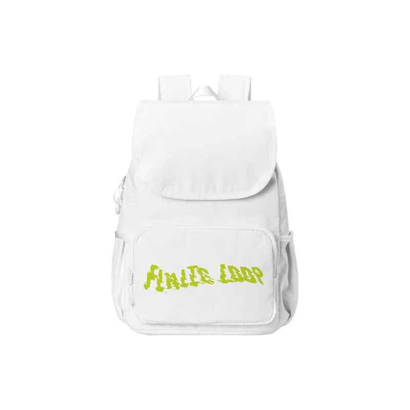 FINITE LOOP Recycled Material Student Backpack Unisex White-8