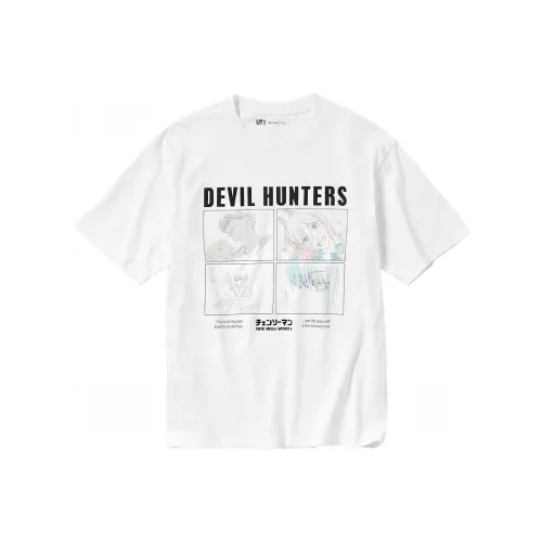 UNIQLO X Chainsaw Man Co 1980sed Series T Shirts Unisex White