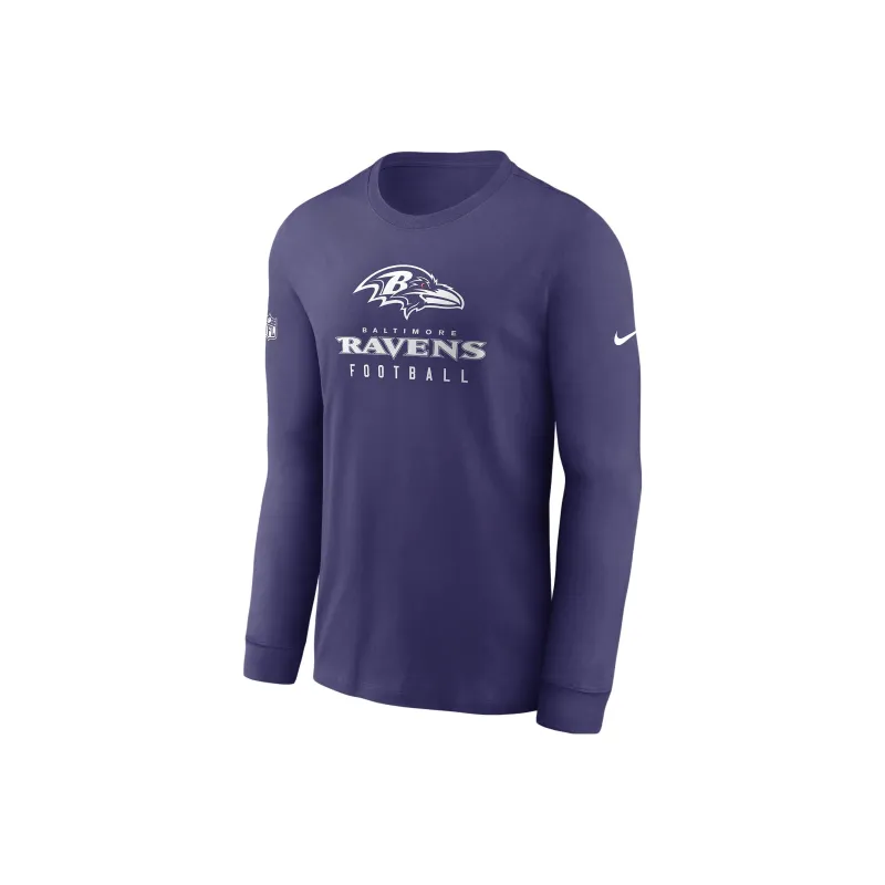 Nike Baltimore Ravens Sideline Team Issue Men's Nike Dri FIT Nfl Long Sleeve T Shirt-0