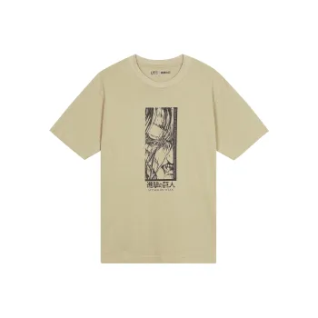 UNIQLO X Attack On Titan T Shirts Men Beige
