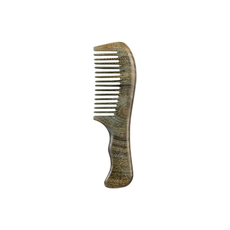 XIBI Anti Static Green Sandalwood Handle Comb For Men And Women's Long Handle Home Use Craft Comb Massage-11