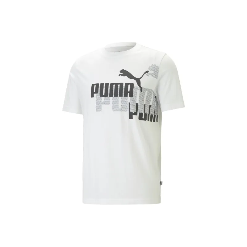 PUMA ESS+ LOGO POWER TEE M T-Shirt Men's White-0
