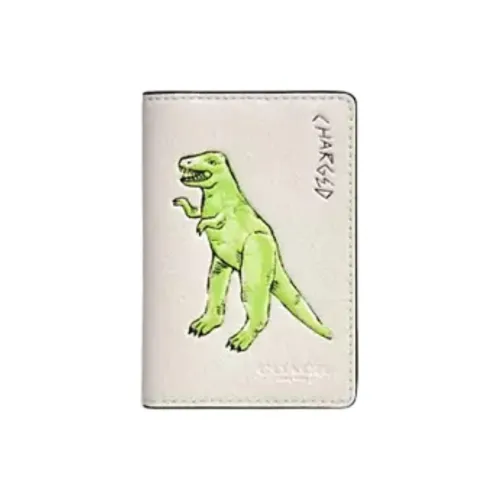 COACH Leather Wallet Men's Beige & Green