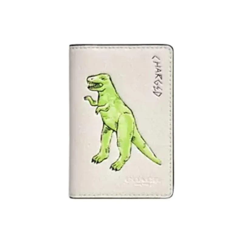 COACH Leather Wallet Men's Beige & Green-0