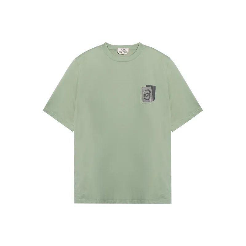 HERMES T Shirts Men Aqua Blue-0