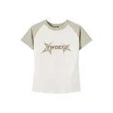 White Green Color Block Regular Shoulder Width