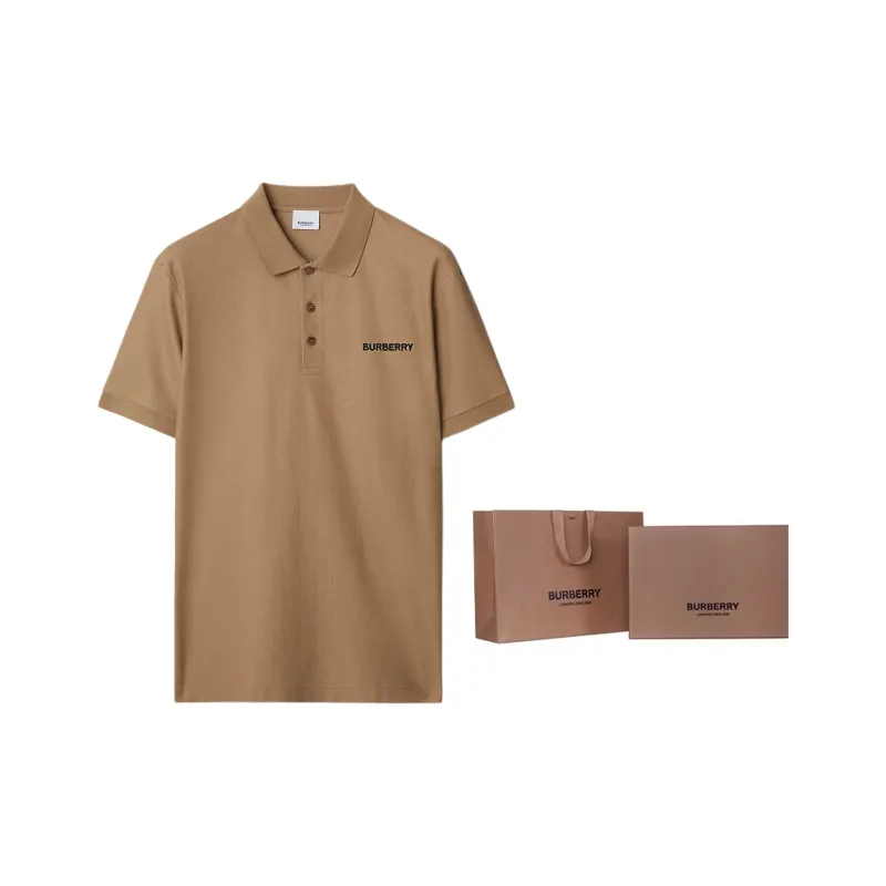Burberry SS24 Polo Shirt Men's Camel-5
