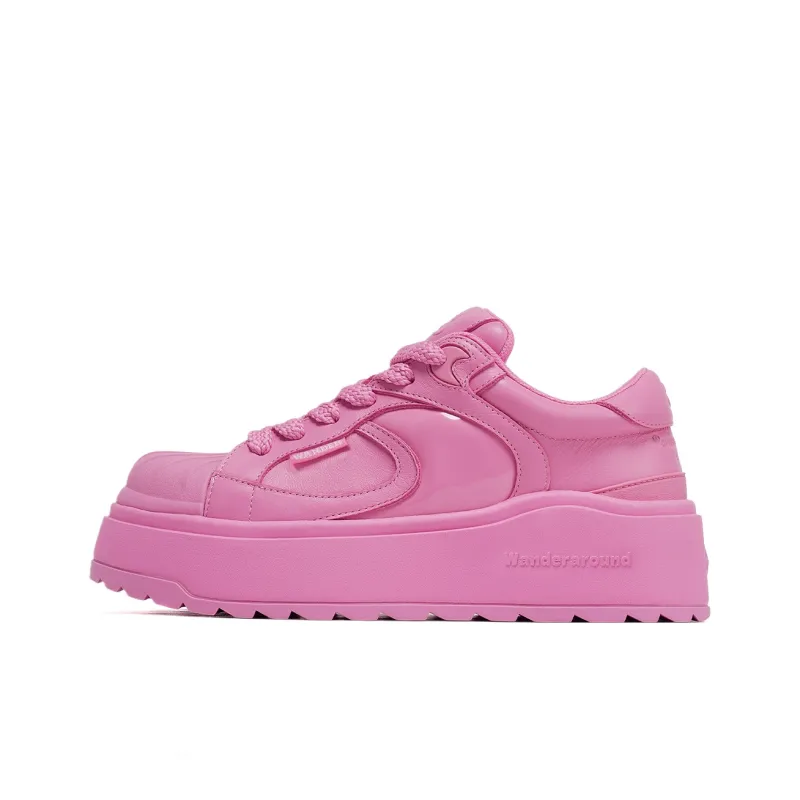 WANDER AROUND Anti Slip Wear Resistant Low Top Skateboard Shoes Unisex Powder Ice Cream-0