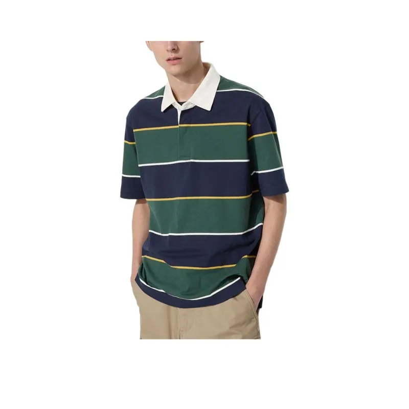 UNIQLO Drop Shoulder Sleeve T Shirt Unisex Dark Green-0