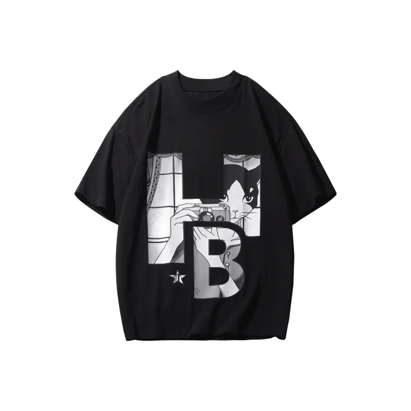 Hepburn Cat T-Shirts Unisex-5