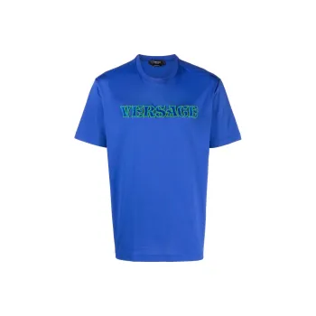 VERSACE Embroidered Rug Stitch Jersey T Shirt