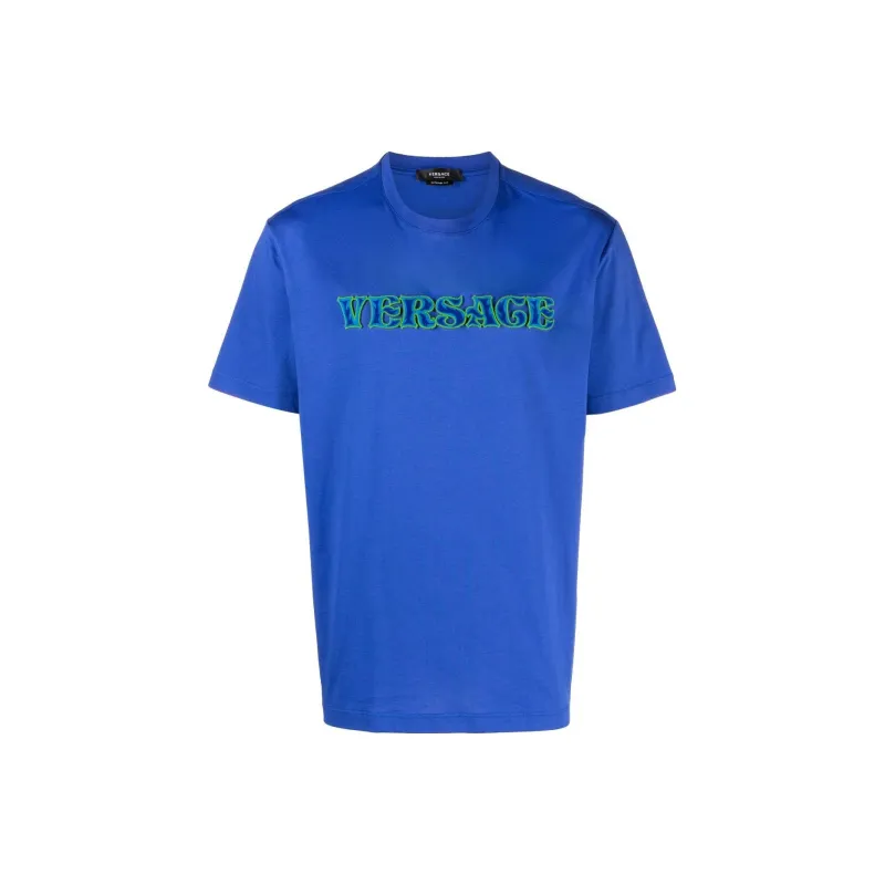 VERSACE Embroidered Rug Stitch Jersey T Shirt-0