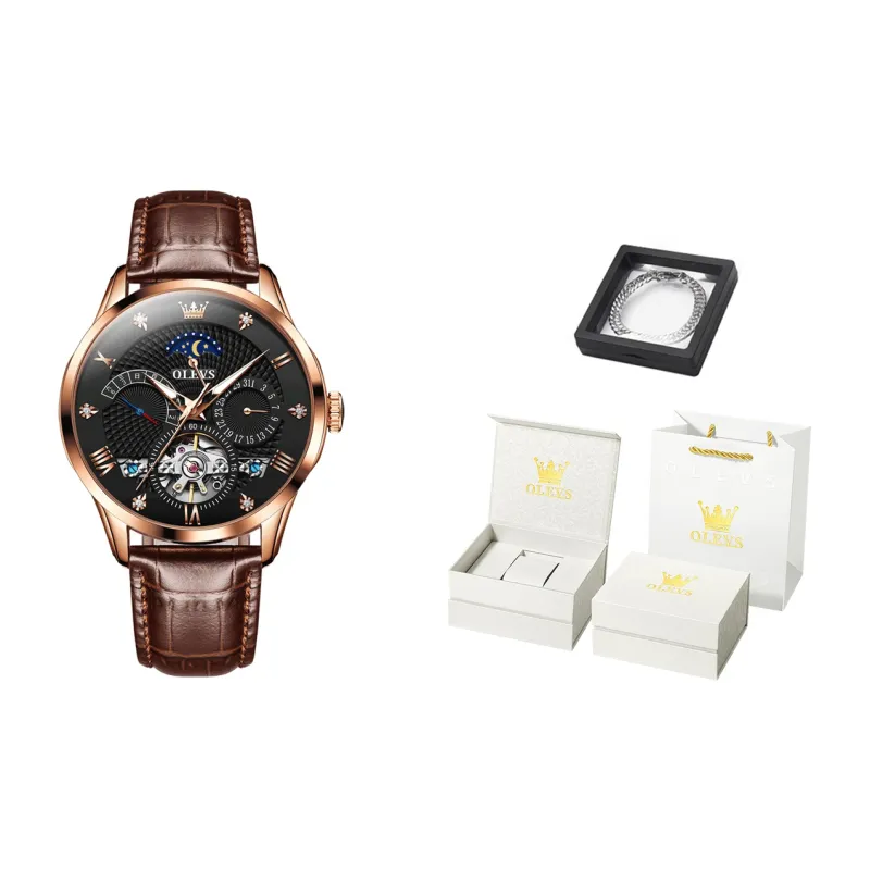 OLEVS Play The Cool Series Mechanical Movement Watch Men's Watches White Dial-23