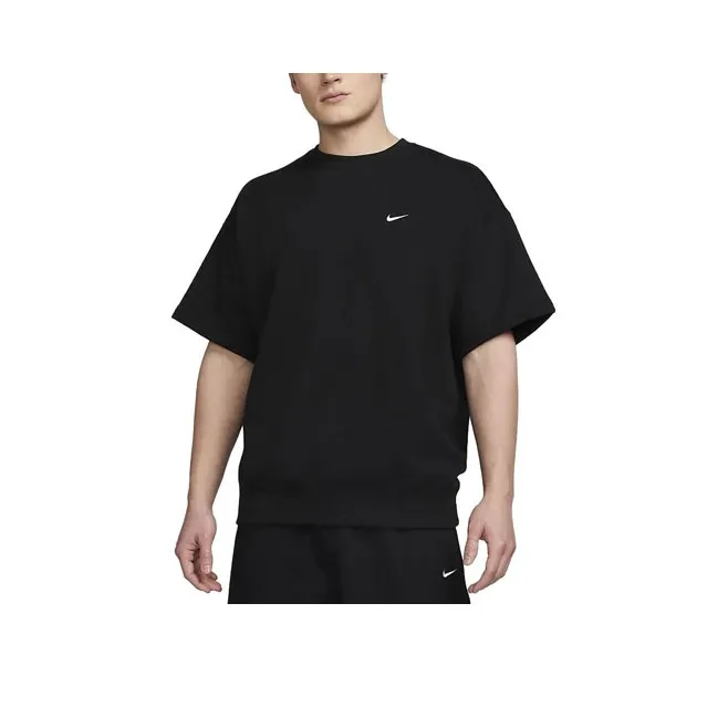 Nike Solo Swoosh Short-Sleeve French Terry Top Black/White-0
