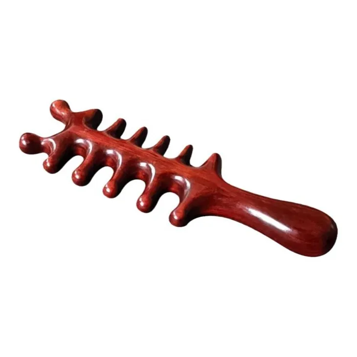 XIBI Sandalwood Hair Comb With Acupoint Massage For Styling And Relaxation Multi Purpose Beauty Tool Gua Sha-4