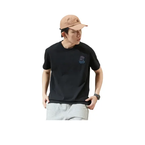 Tonlion T-Shirts Men Black