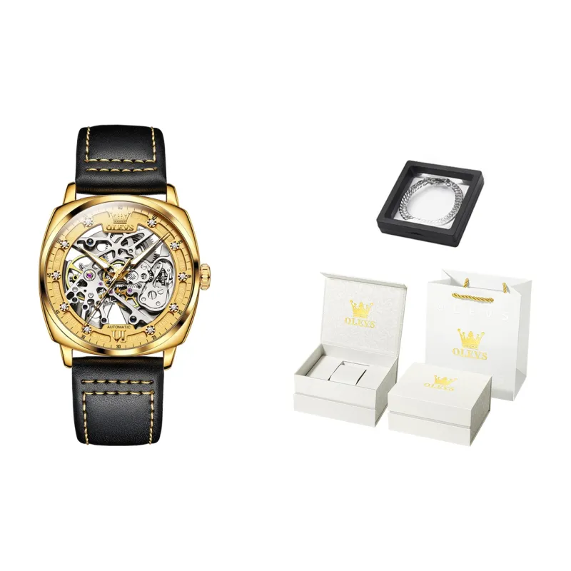 OLEVS Wisdom Series Automatic Mechanical Movement Watch Men's Watches Cut Out Dial-10