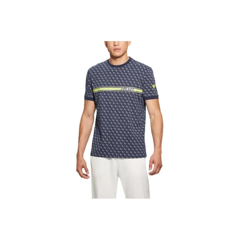 GUESS Eco Jamey Logo Tee T-Shirt Men's Blue-0