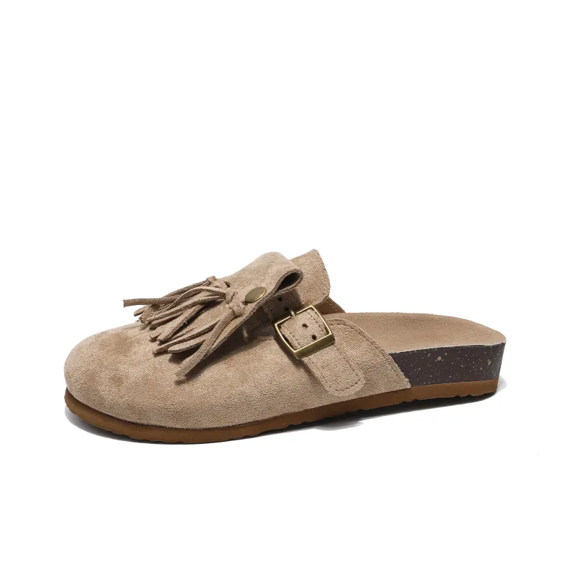 Dawei's House Fringe Abrasion Resistant Wrap toe Slippers Women's-13