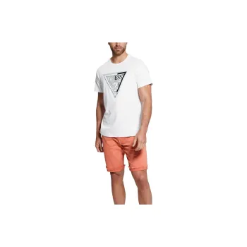 GUESS Eco Embroidered Shaded Triangle Tee T-Shirt Men's White