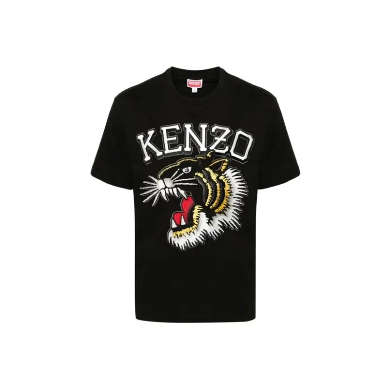 KENZO Tiger Embroidered Crewneck T-Shirt-0