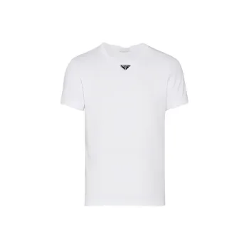 PRADA Logo Plaque Crewneck T Shirt