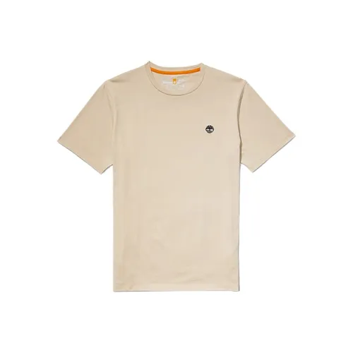 Timberland T-Shirts Men Beige Yellow
