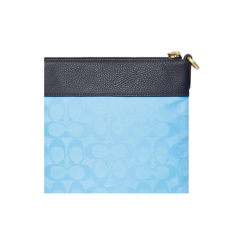COACH Kitt Nylon Shoulder Bag, Crossbody Bag Women's Alaska Blue & Multicolor-4