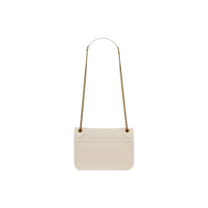 SAINT LAURENT Niki Sheepskin Crossbody Bag, Shoulder Bag Mini Women's Vintage White-2