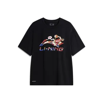 LiNing Drop Shoulder Sleeve T Shirt Men's Black