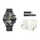 Steel Band All Black[Luxury Box+Leather Strap]