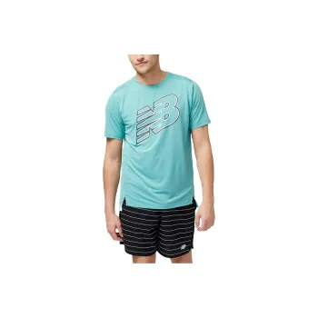 New Balance T Shirts Men Turquoise