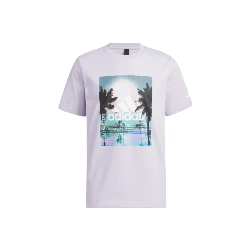 Adidas T-Shirts Men Light Lavender-0