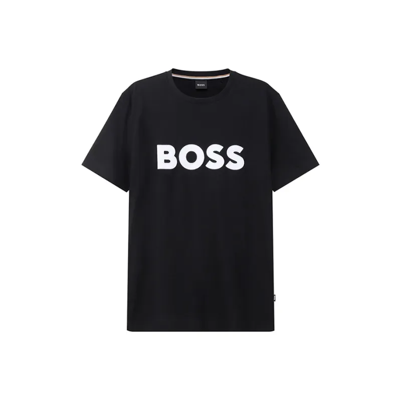 HUGO BOSS Short Sleeved T Shirts Men's Matte Black-0