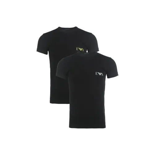 EMPORIO ARMANI SS23 T Shirt Men's 2 Pack Black
