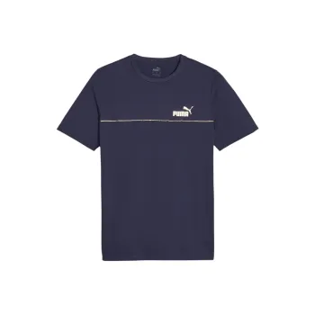 PUMA Ess+ Minimal Gold T-Shirts Men Marine Blue