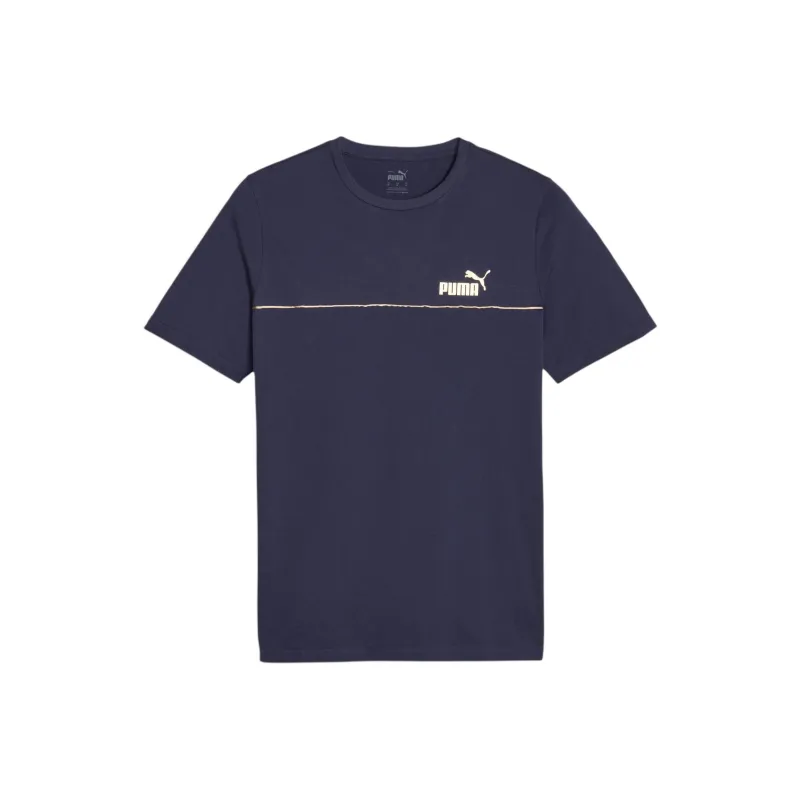 PUMA Ess+ Minimal Gold T-Shirts Men Marine Blue-0