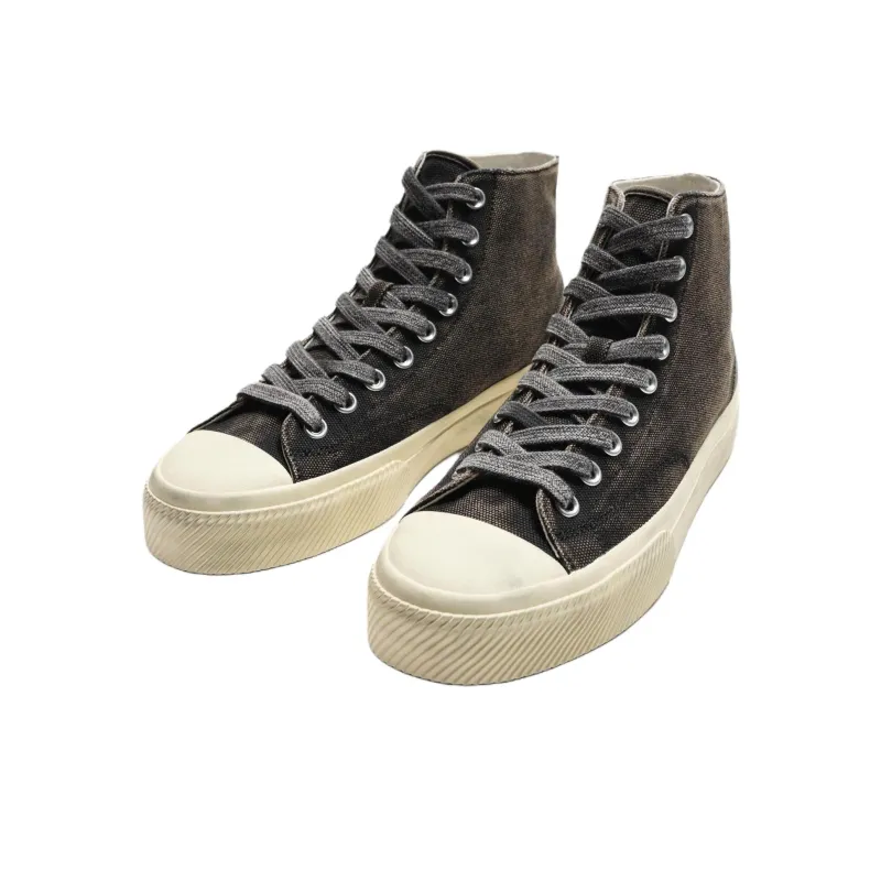 ZARA High Top Canvas Shoes Men's Black-2