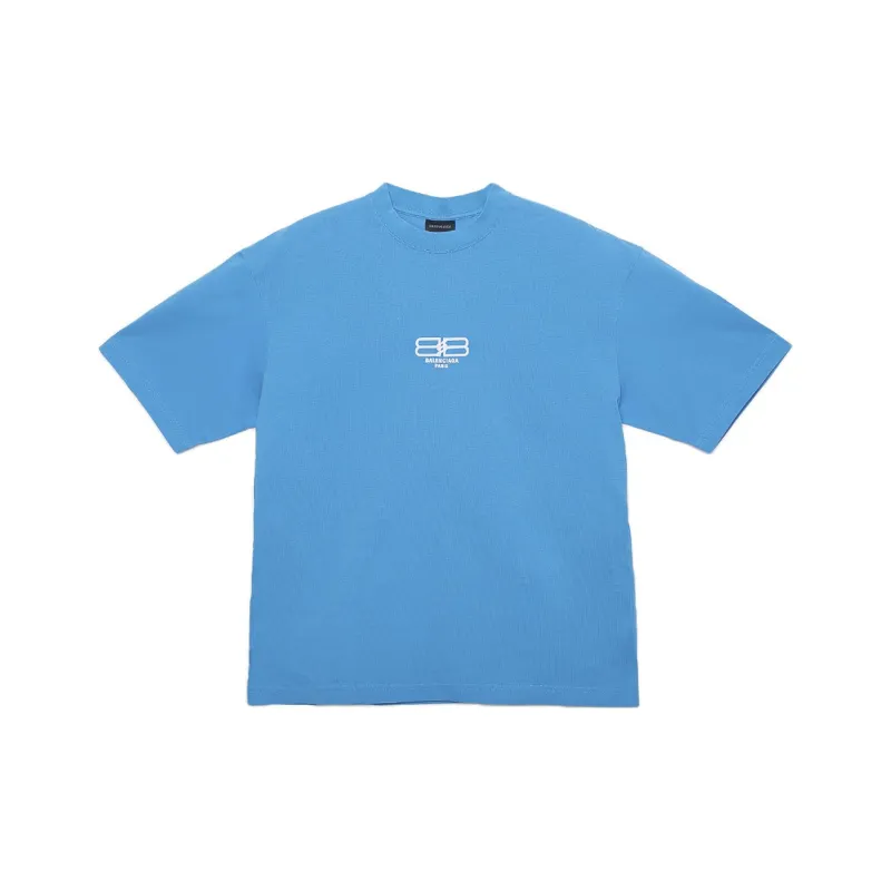 Balenciaga T Shirt Regular Fit Men's Blue-0