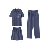 Chinese Style Bamboo Leaf Panda Dark Blue