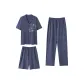 Chinese Style Bamboo Leaf Panda Dark Blue