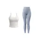White Camisole+Gray Lake Blue Pants