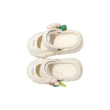 Gentle Welcome Cute Floral Slippers Height Increasing Platform Squashy And Bouncy Feeling Closed Toe Slippers