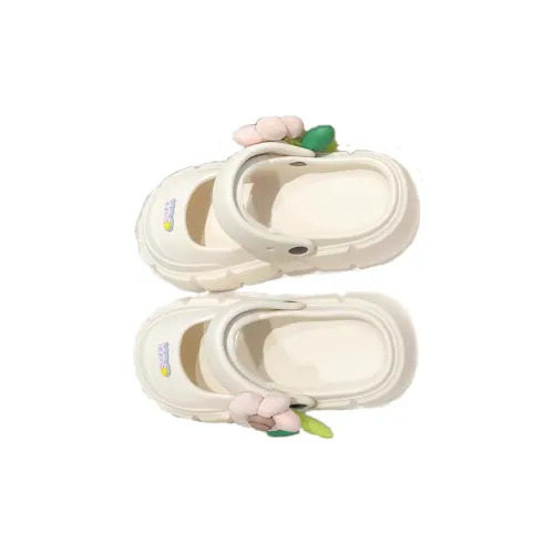 Gentle Welcome Cute Floral Slippers Height Increasing Platform Squashy And Bouncy Feeling Closed Toe Slippers