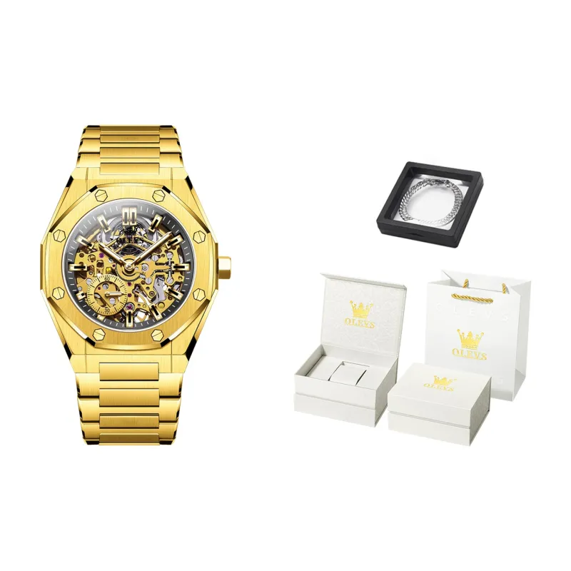 OLEVS Play The Cool Series Mechanical Movement Watch Men's Watches White Dial-9